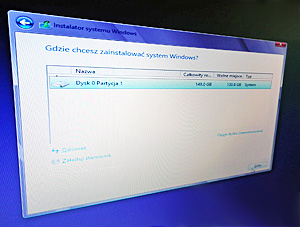windows 8 wybór dysku